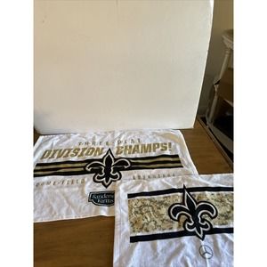 VINTAGE NEW ORLEANS SAINTS THREE - PEAT DIVISION CHAMPS! RALLY TOWEL Lot
